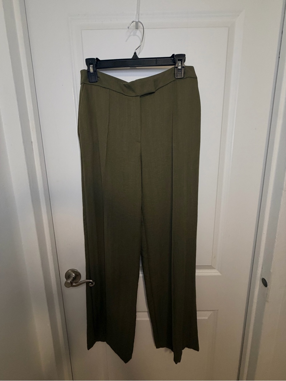 Zara Olive Green High-Waist Wide-Leg Trousers - NWT